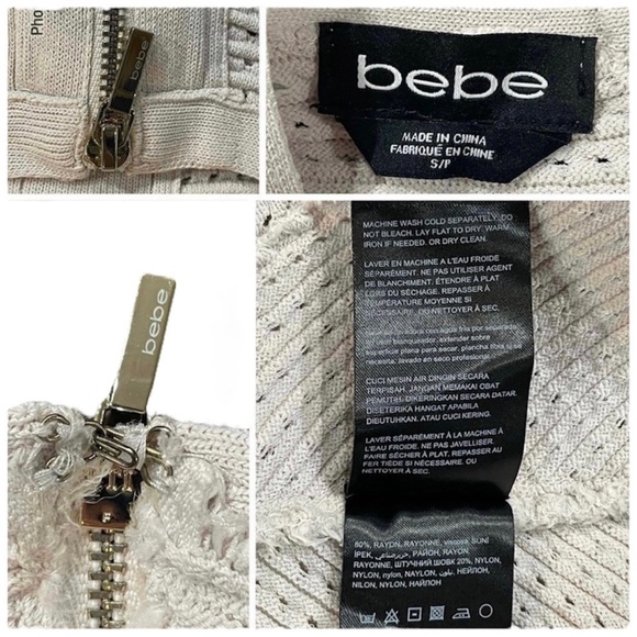 BEBE Beige Skirt Set Bandage 2 Piece Set Top Size Small Skirt Size Medium - Picture 5 of 12